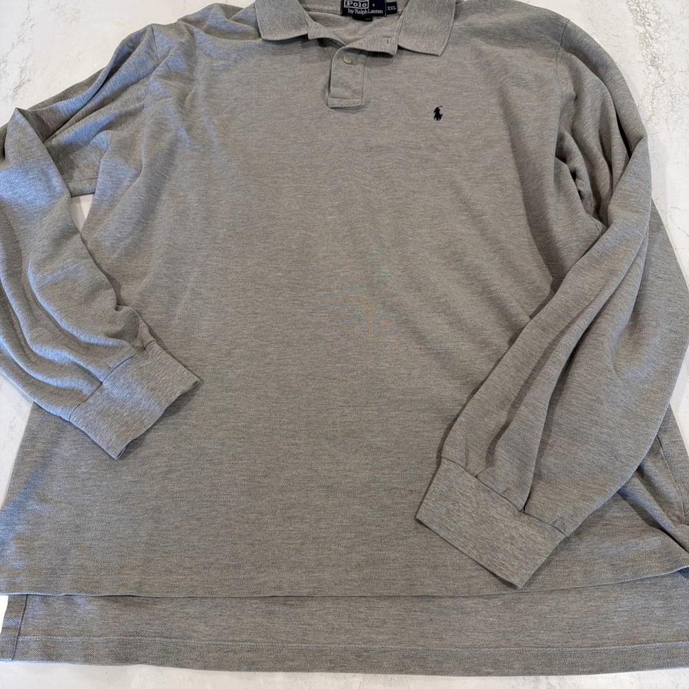Polo Ralph Lauren Gray Long Sleeve Polo Shirt 2XL